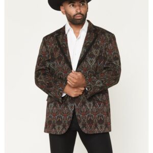 Men's Button-Front Sport Coat with Tapestry Pattern