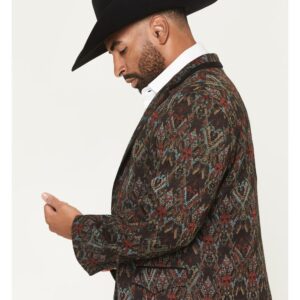 Men's Button-Front Sport Coat with Tapestry Pattern
