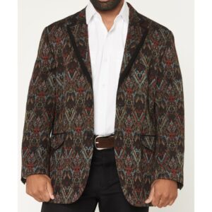 Men's Button-Front Sport Coat with Tapestry Pattern