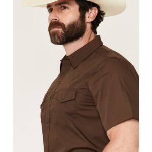 Men's Short Sleeve Western Snap Shirt with Chest Pockets