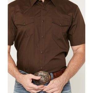 Men's Short Sleeve Western Snap Shirt with Chest Pockets