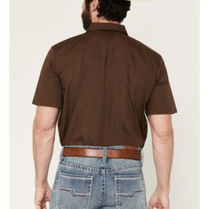 Men's Short Sleeve Western Snap Shirt with Chest Pockets