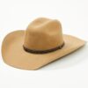 Wool Felt Cowboy Hat with Leather Hatband and Cattleman Crease