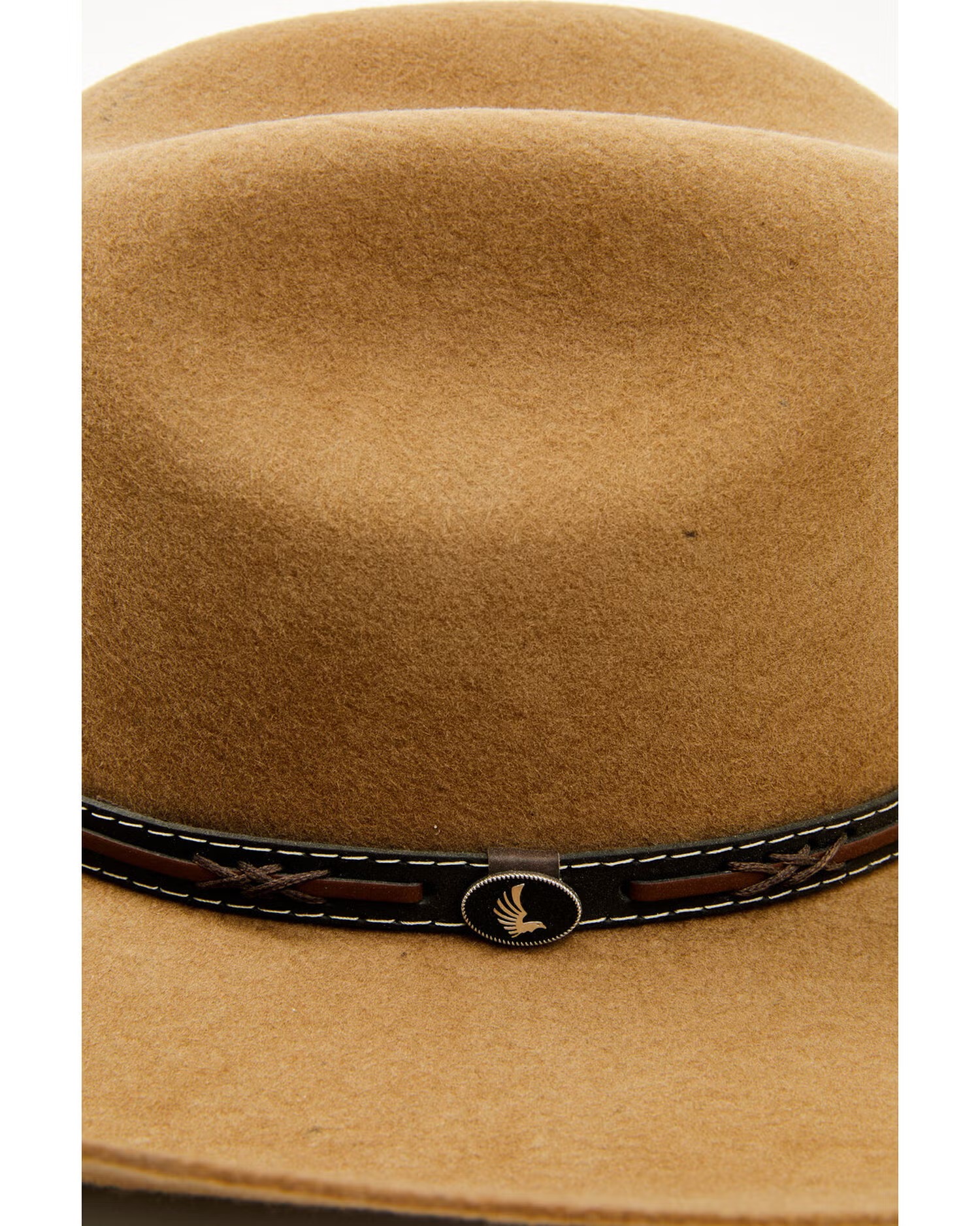 Wool Felt Cowboy Hat with Leather Hatband and Cattleman Crease