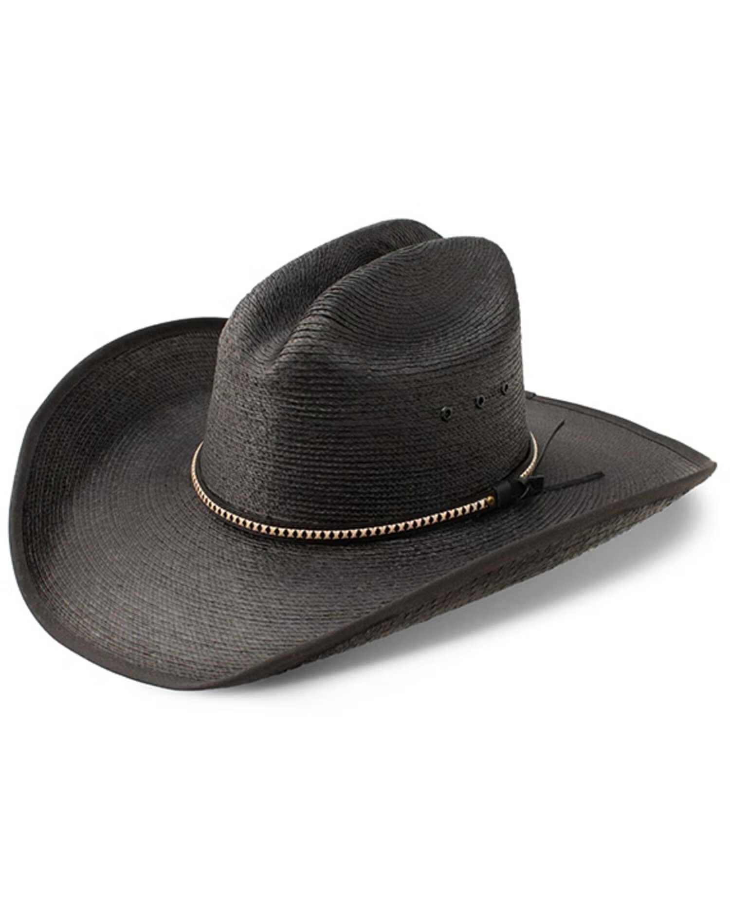 Palm Leaf Cowboy Hat with Vented Crown and Cattleman Crease