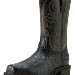 Men's Steel Toe Work Boots with Leather Upper and Pull-On Design