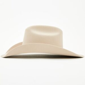 Wool Felt Cowboy Hat with Leather Hatband and Angled Brim