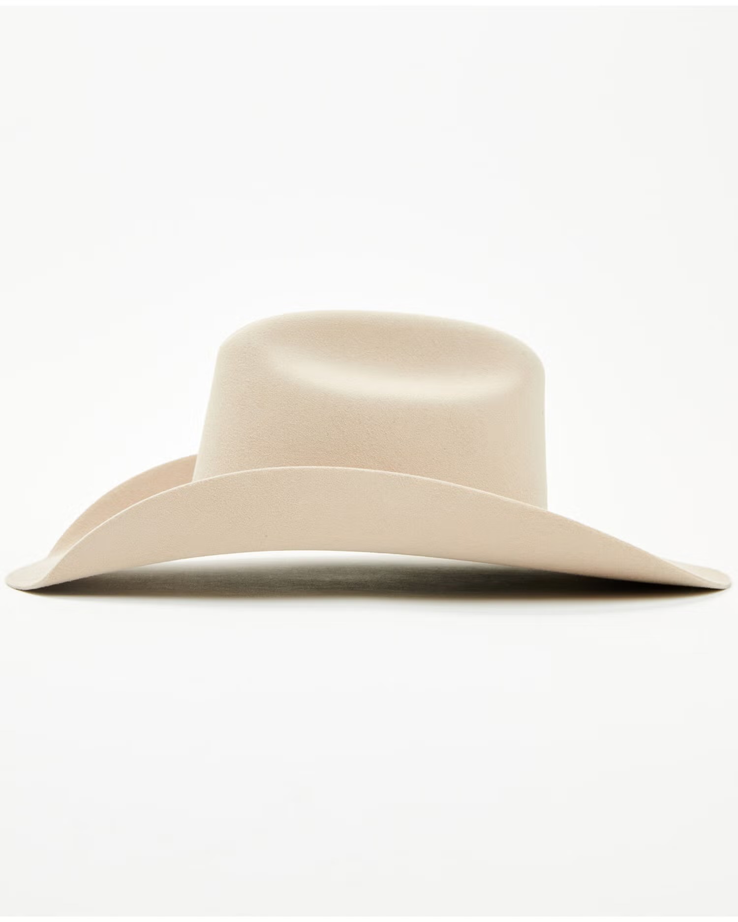 Wool Felt Cowboy Hat with Leather Hatband and Angled Brim