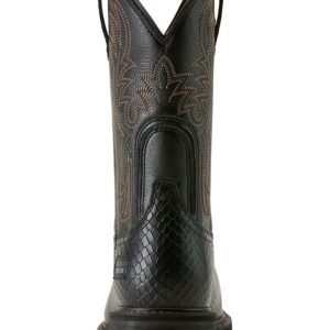 Men's Steel Toe Work Boots with Leather Upper and Pull-On Design
