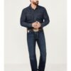 Men's Relaxed Straight Stretch Denim Jeans with Five-Pocket Design