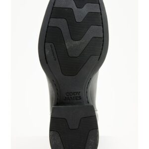 Men's Leather Western Boots with Broad Square Toe and Rubber Outsole