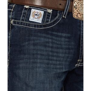 Men's Relaxed Straight Stretch Denim Jeans with Five-Pocket Design