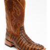 Men's Caiman Tail Skin Western Boots with Broad Square Toe