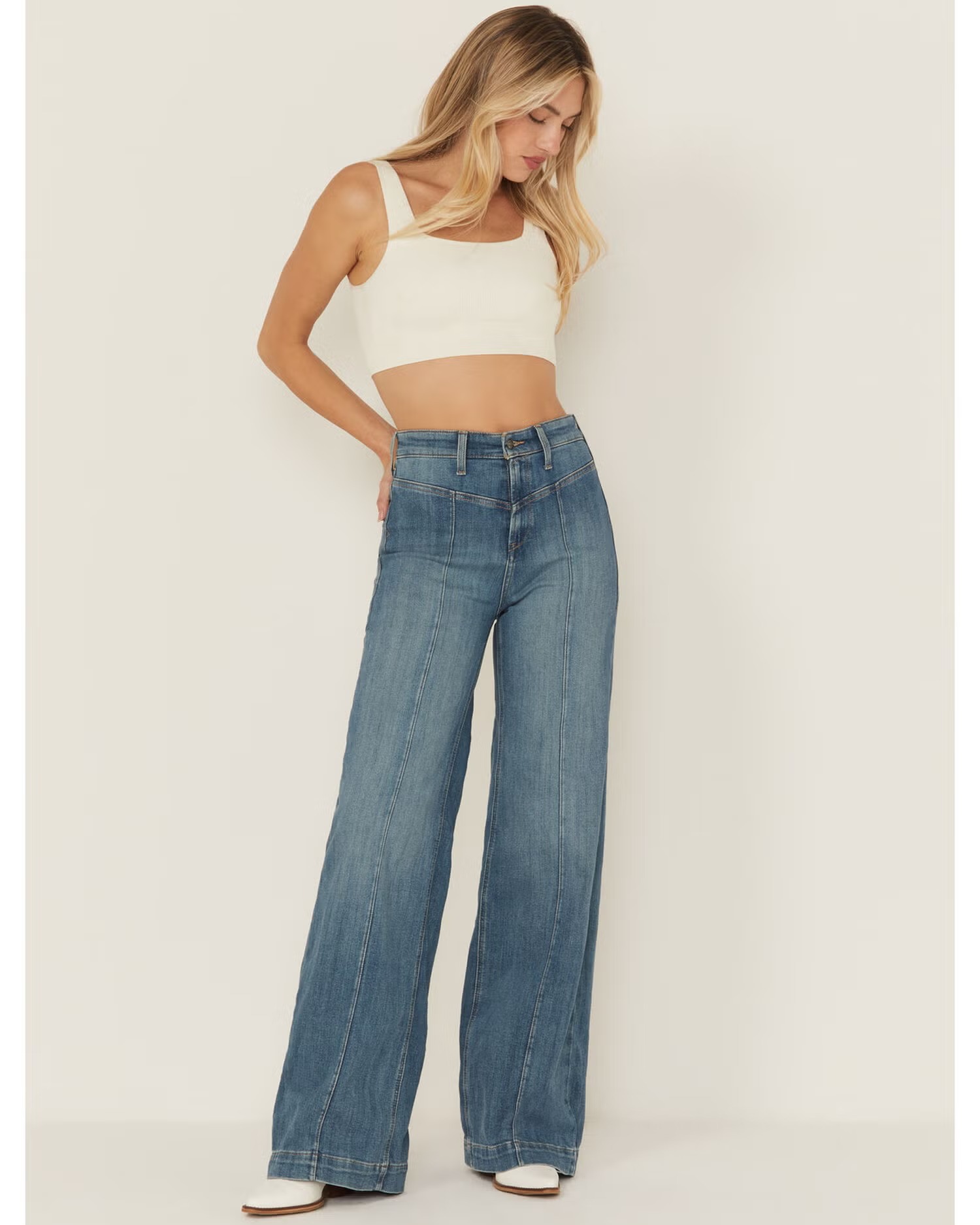 Women's Ultra High Rise Wide Leg Denim Jeans