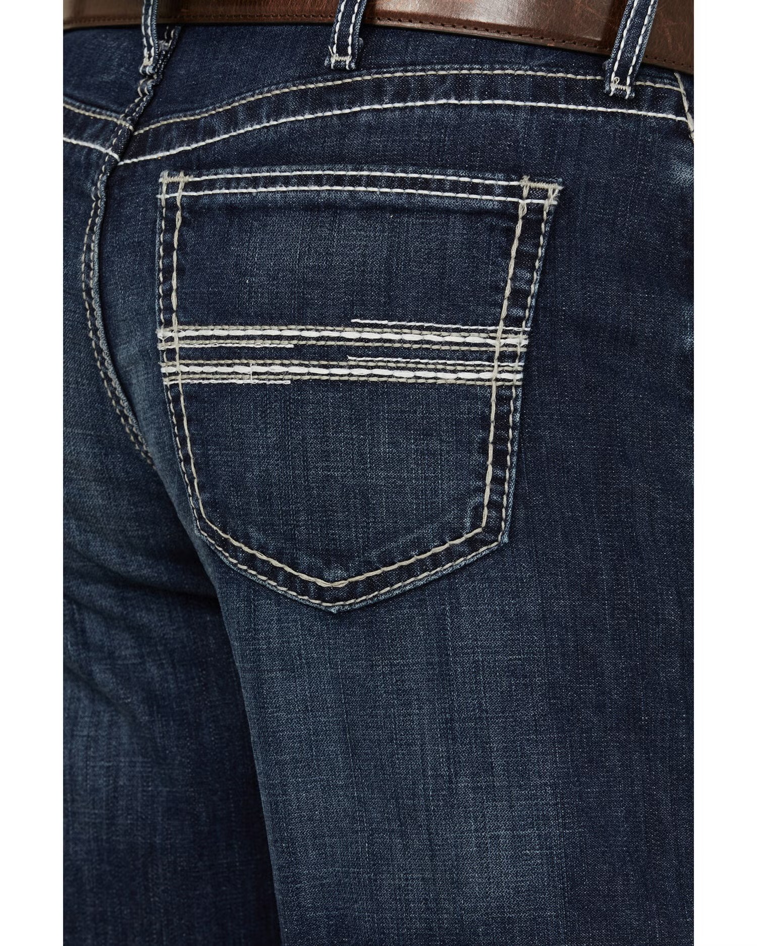 Men's Relaxed Straight Stretch Denim Jeans with Five-Pocket Design