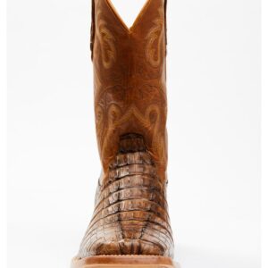 Men's Caiman Tail Skin Western Boots with Broad Square Toe
