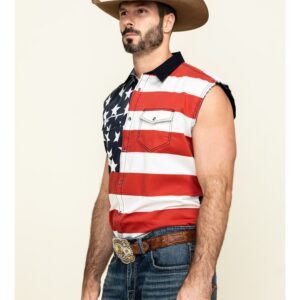 Alternative view of Men's Sleeveless Western Shirt with Snap Closure and Chest Pockets