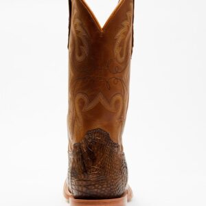 Men's Caiman Tail Skin Western Boots with Broad Square Toe