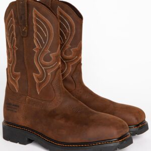 Men's Waterproof Work Boots with Composite Toe and Leather Upper