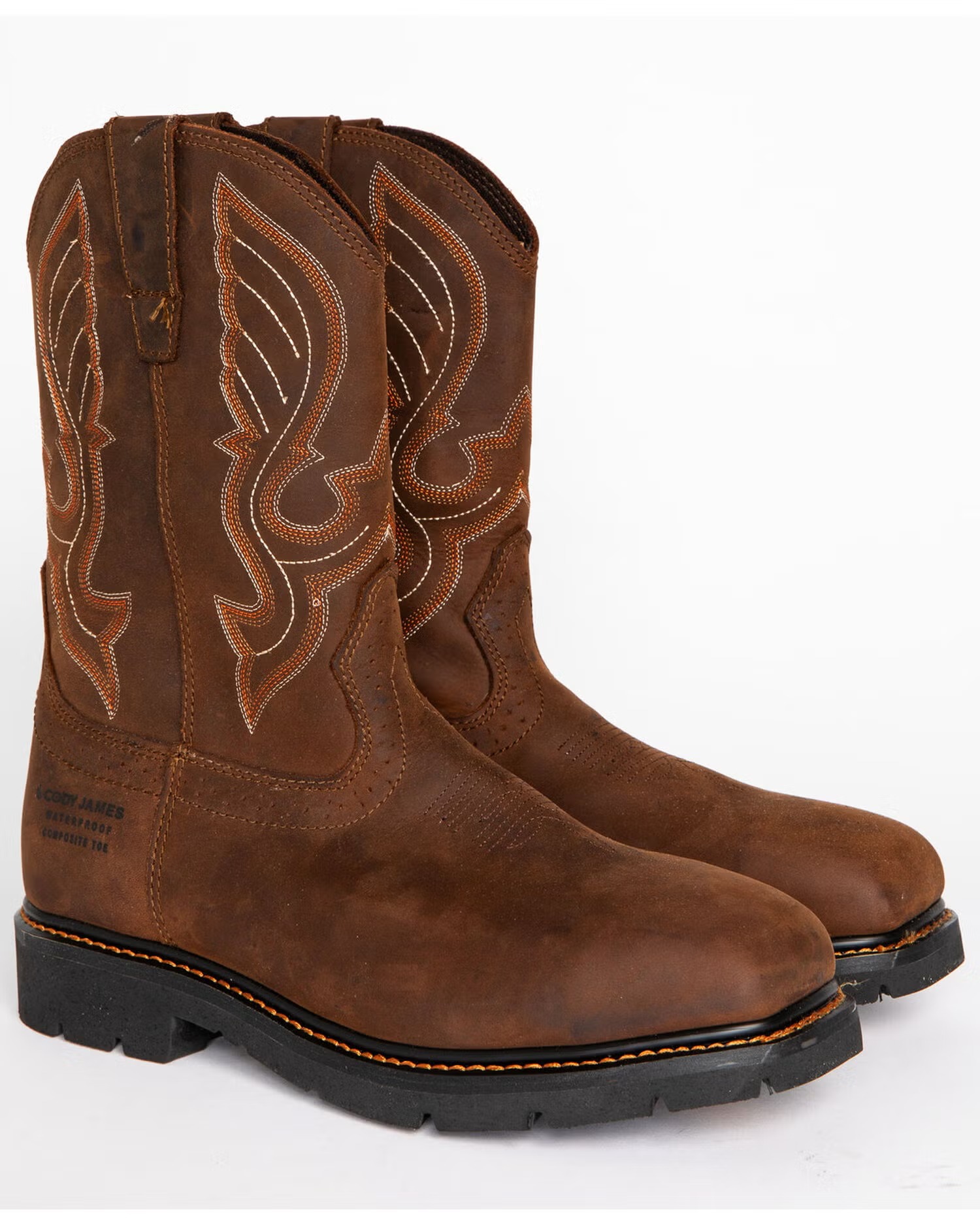Men's Waterproof Work Boots with Composite Toe and Leather Upper