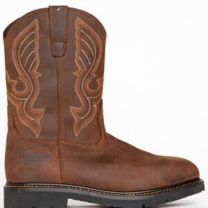 Men's Waterproof Work Boots with Composite Toe and Leather Upper