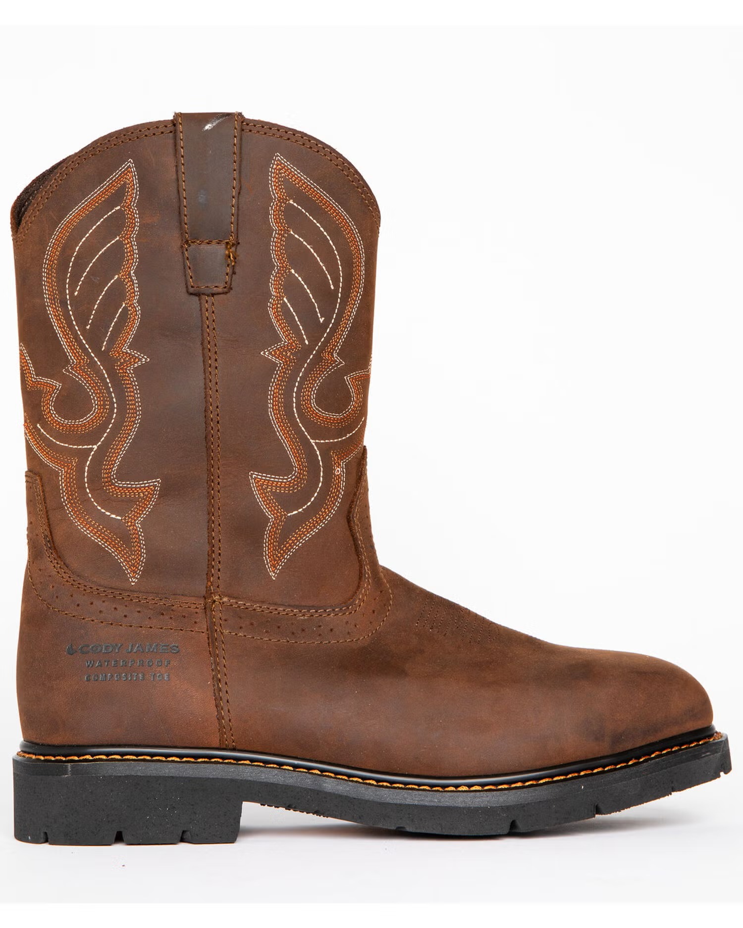 Men's Waterproof Work Boots with Composite Toe and Leather Upper