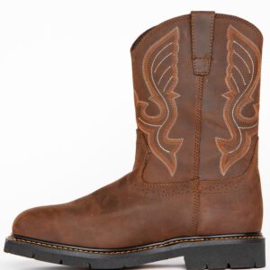 Men's Waterproof Work Boots with Composite Toe and Leather Upper