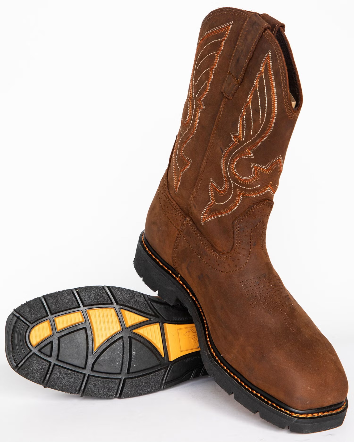Men's Waterproof Work Boots with Composite Toe and Leather Upper