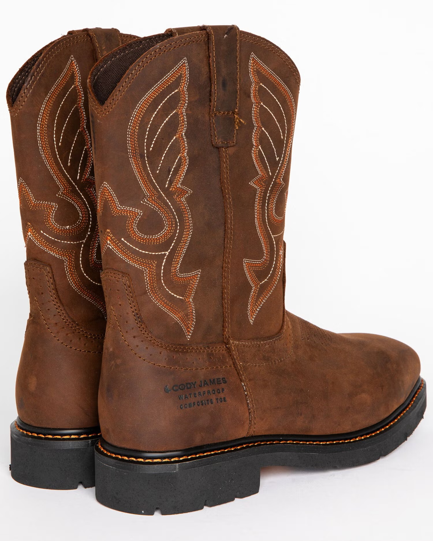 Men's Waterproof Work Boots with Composite Toe and Leather Upper
